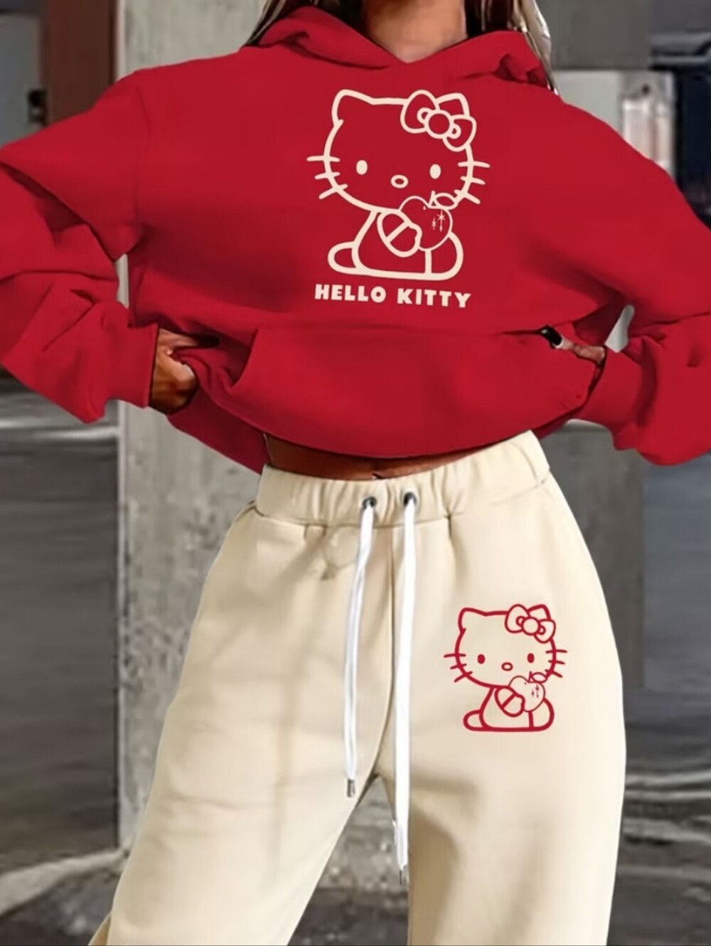 Hello Kitty Black Hoodie And Sweatpants